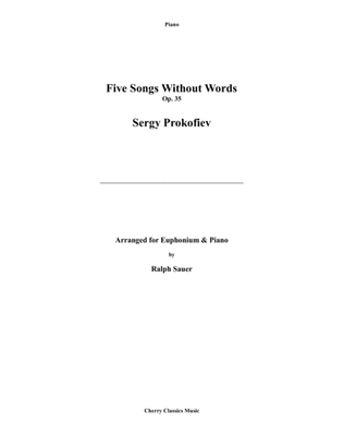 Book cover for Five Songs Without Words for Euphonium & Piano