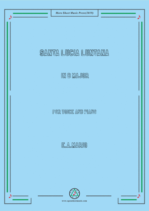Book cover for Mario-Santa Lucia Luntana in B Major