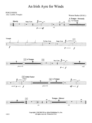 Irish Ayre for Winds: 1st Percussion