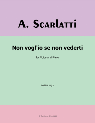 Book cover for Non voglio se non vederti, by Scarlatti, in G flat Major