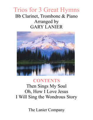Book cover for Trios for 3 GREAT HYMNS (Bb Clarinet & Trombone with Piano and Parts)