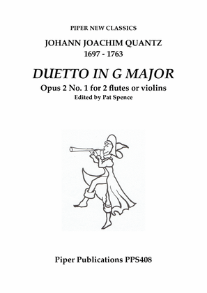 Book cover for J.J. QUANTZ: DUETTO IN G MAJOR OPUS 2 No. 1 for 2 flutes or violins