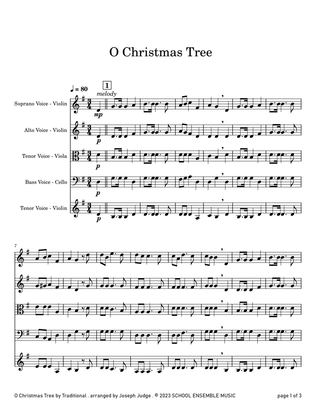 Book cover for O Christmas Tree for String Quartet in Schools