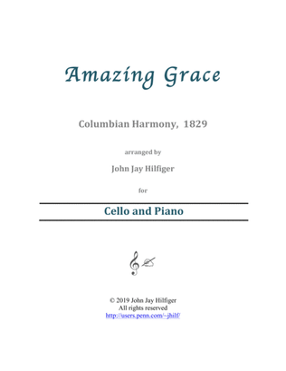 Book cover for Amazing Grace for Cello and Piano