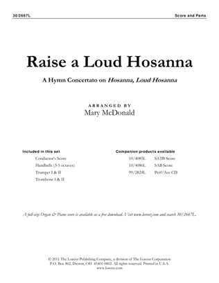 Book cover for Raise a Loud Hosanna - Brass and Handbells Score and Parts