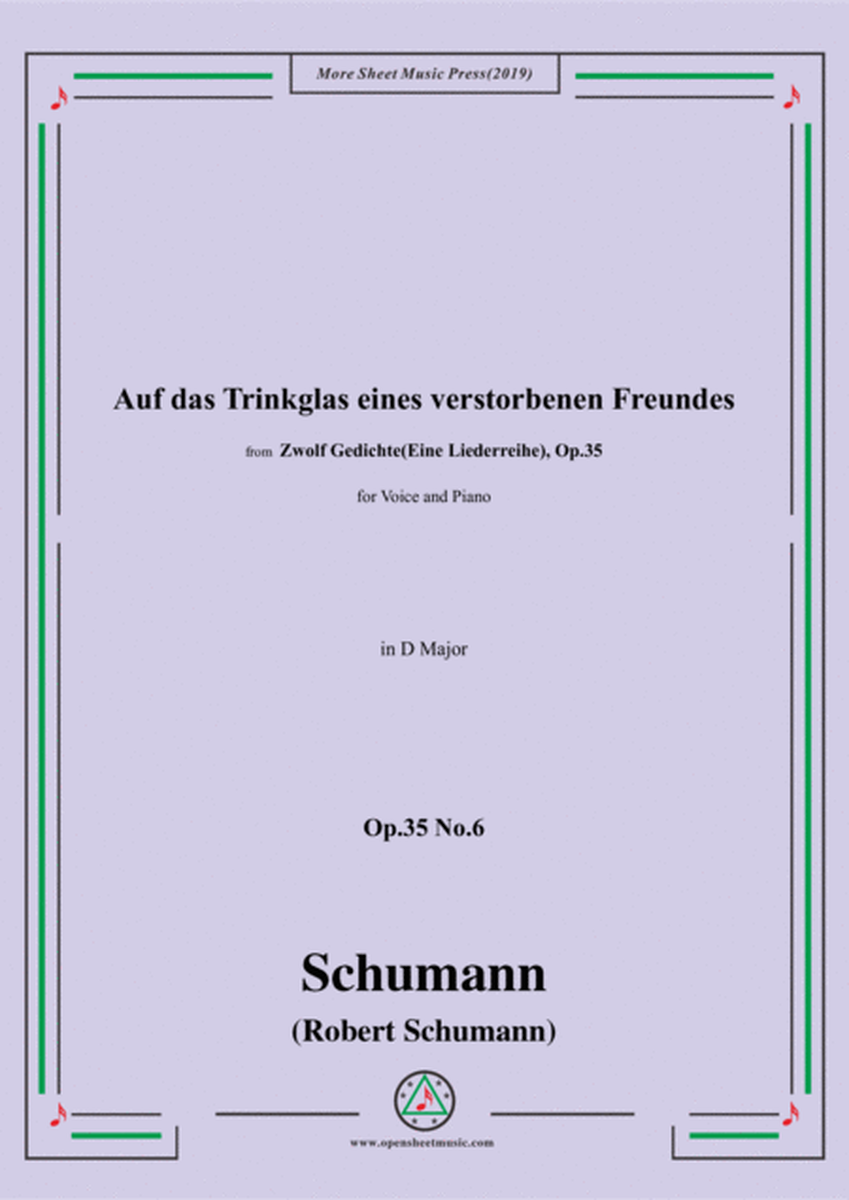 Schumann-Auf das Trinkglas eines...,Op.35 No.6 in D Major,for V&Pno image number null