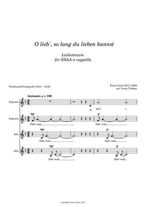 Book cover for Liebestraum (O lieb', so lang) SSAA a cappella