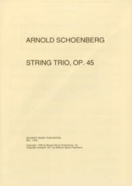 Arnold Schoenberg: String Trio, Op. 45 (score)