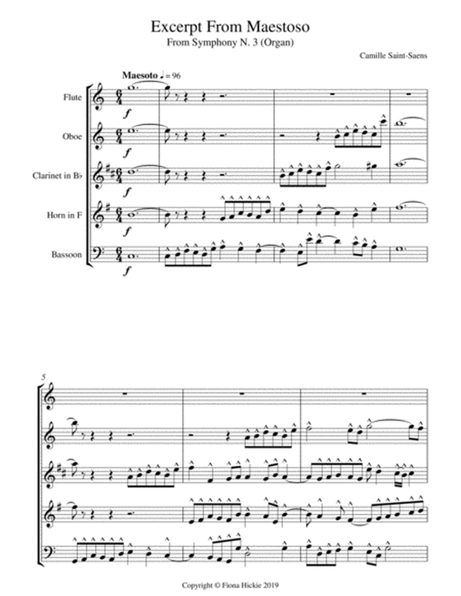 Excerpt From Maestoso: Wind Quintet image number null