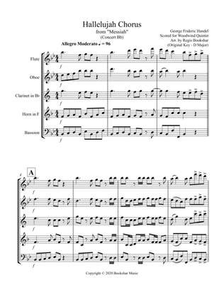 Book cover for Hallelujah (from "Messiah") (Bb) (Woodwind Quintet - 1 Flute, 1 Oboe, 1 Clar, 1 Hrn, 1 Bassoon)