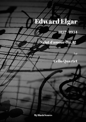 Book cover for Elgar Salut d'amour Op. 12 for Cello Quartet