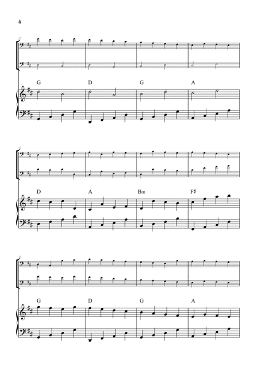 Pachelbel Canon in D • cello duet sheet music w/ piano accompaniment [chords] image number null