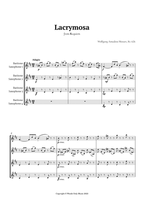 Book cover for Lacrymosa by Mozart for Baritone Sax Quartet