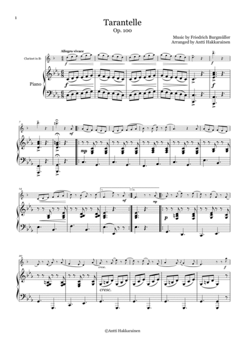 Tarantelle Op. 100 - Clarinet & Piano