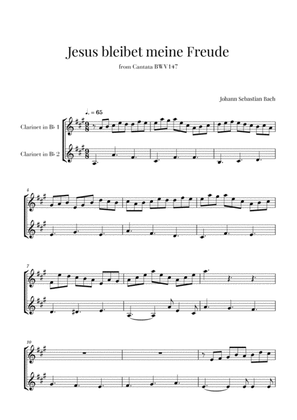 Book cover for Bach - Jesus bleibet meine Freude for 2 Clarinets