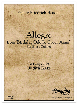 Book cover for Allegro from “Birthday Ode To Queen Anne