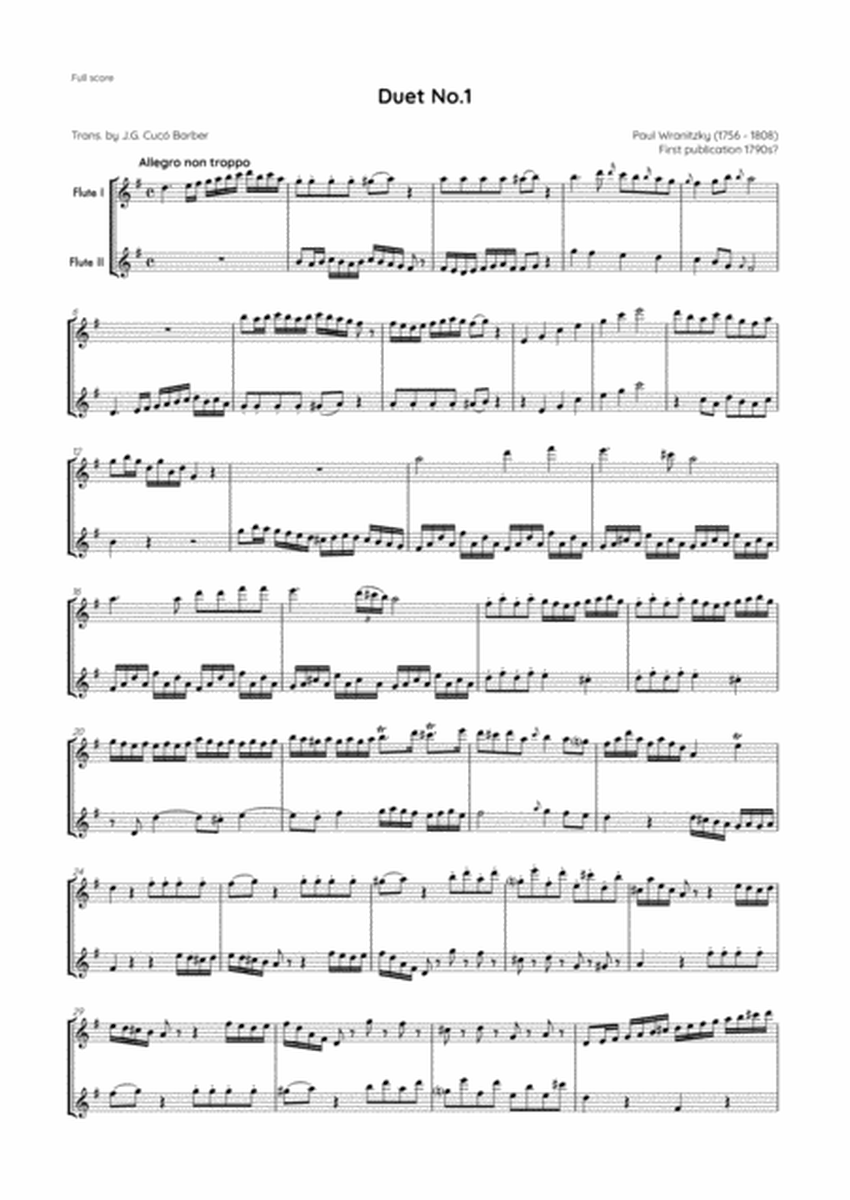 Wranitzky - 6 Duos Concertantes for 2 Flutes, Op.13