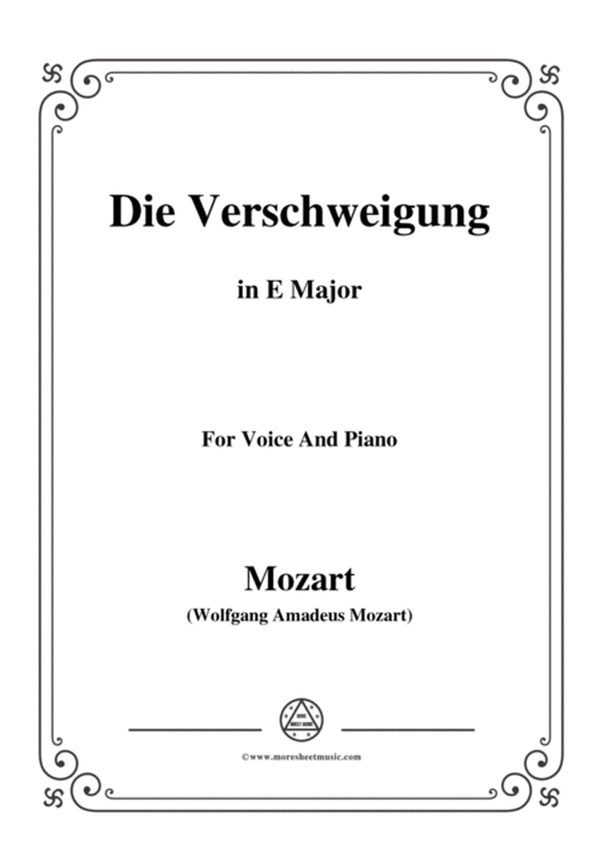 Mozart-Die verschweigung,in E Major,for Voice and Piano image number null