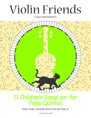 Book cover for 11 Children's Songs arr. for Piano Quintet: Part for 3.violin (in stead of viola)