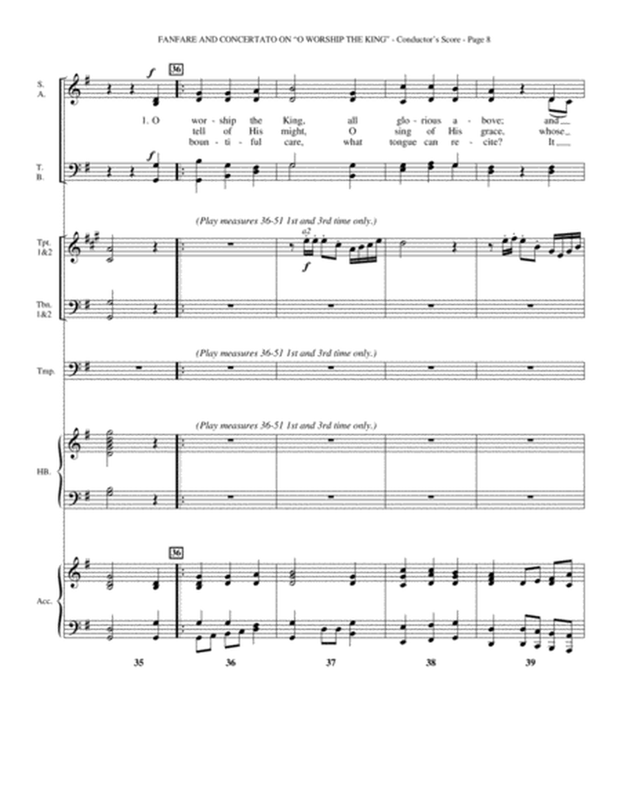 Fanfare and Concertato on "O Worship the King" - Score