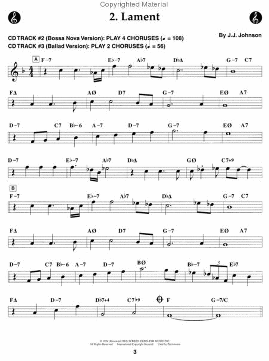 Volume 111 - J.J. Johnson by Jamey Aebersold Trombone - Sheet Music
