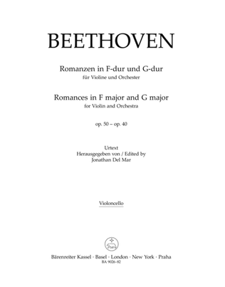 Book cover for Romances in F major and G major for Violin and Orchestra, op. 50, 40