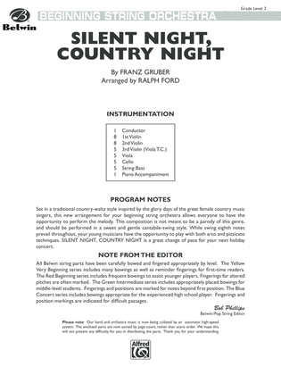 Book cover for Silent Night, Country Night: Score