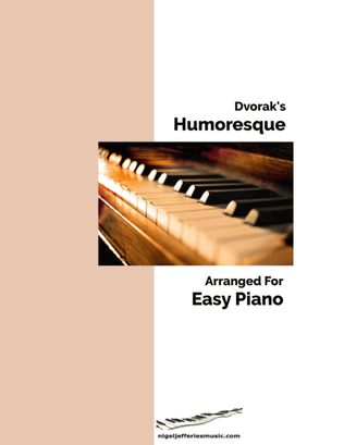 Book cover for Dvorak's Humoresque arranged for easy piano