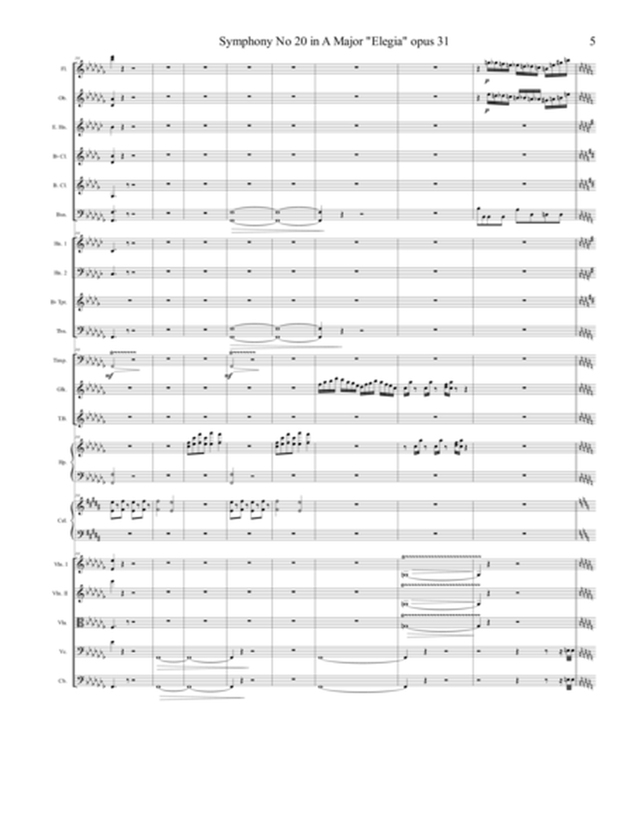 Symphony No 20 in A Major "Elegia" Opus 31 - 1st Movement (1 of 4) - Score Only