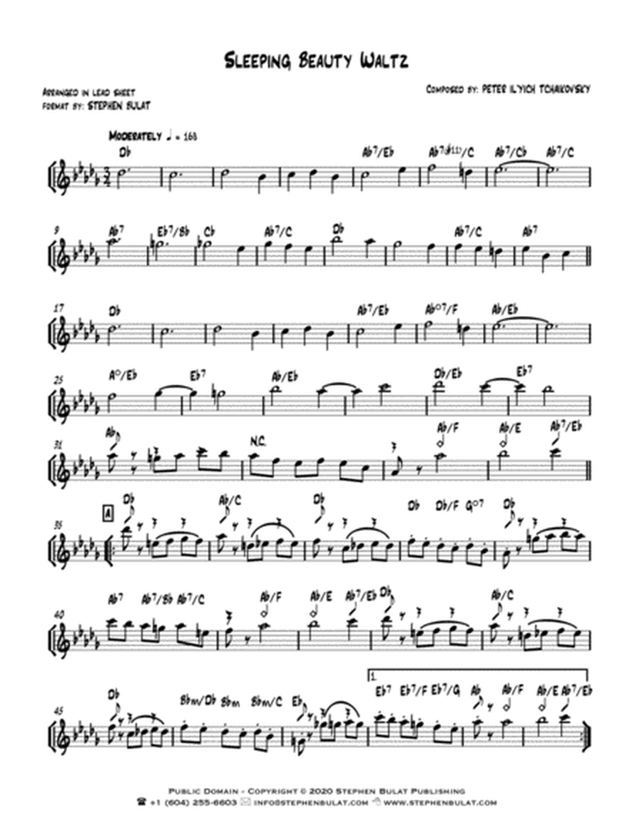 Sleeping Beauty Waltz (Tchaikovsky) - Lead sheet (key of Db)