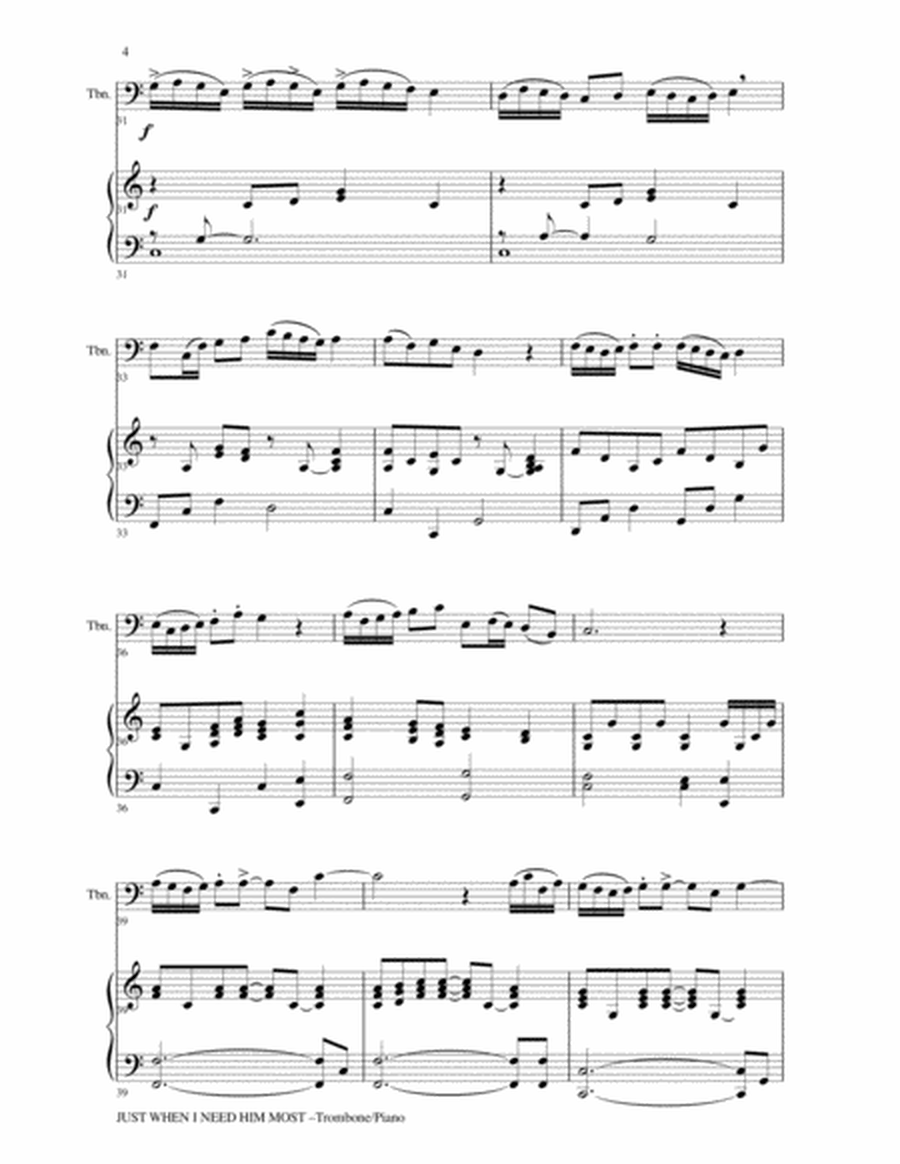 6 BEAUTIFUL HYMNS, Set III & IV (Duets - Trombone and Piano with Parts) image number null