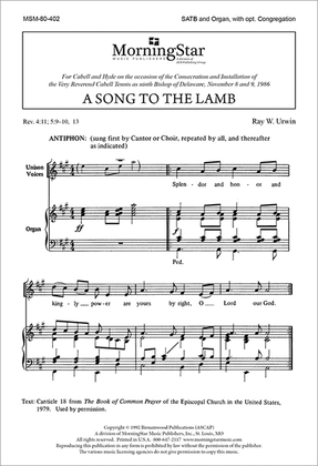 Book cover for A Song to the Lamb