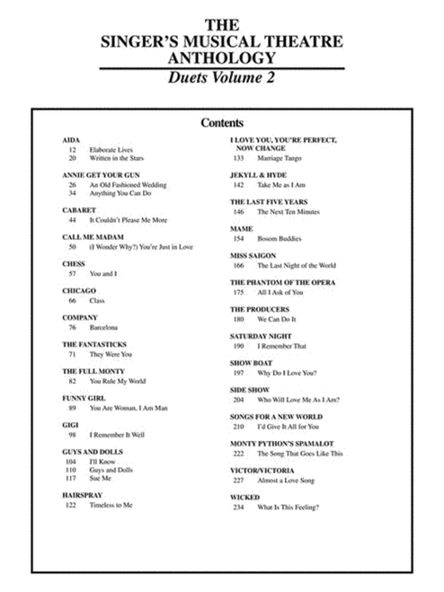 Singer's Musical Theatre Anthology Duets Vol. 2