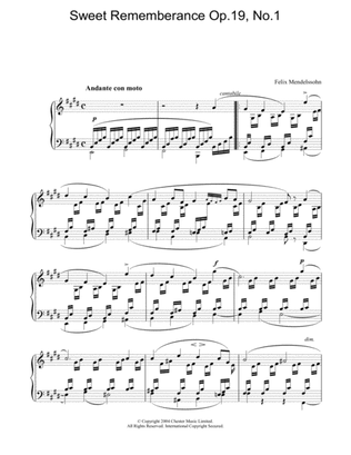 Sweet Rememberance Op.19, No.1