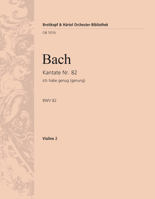 Book cover for Cantata BWV 82 "It is enough"