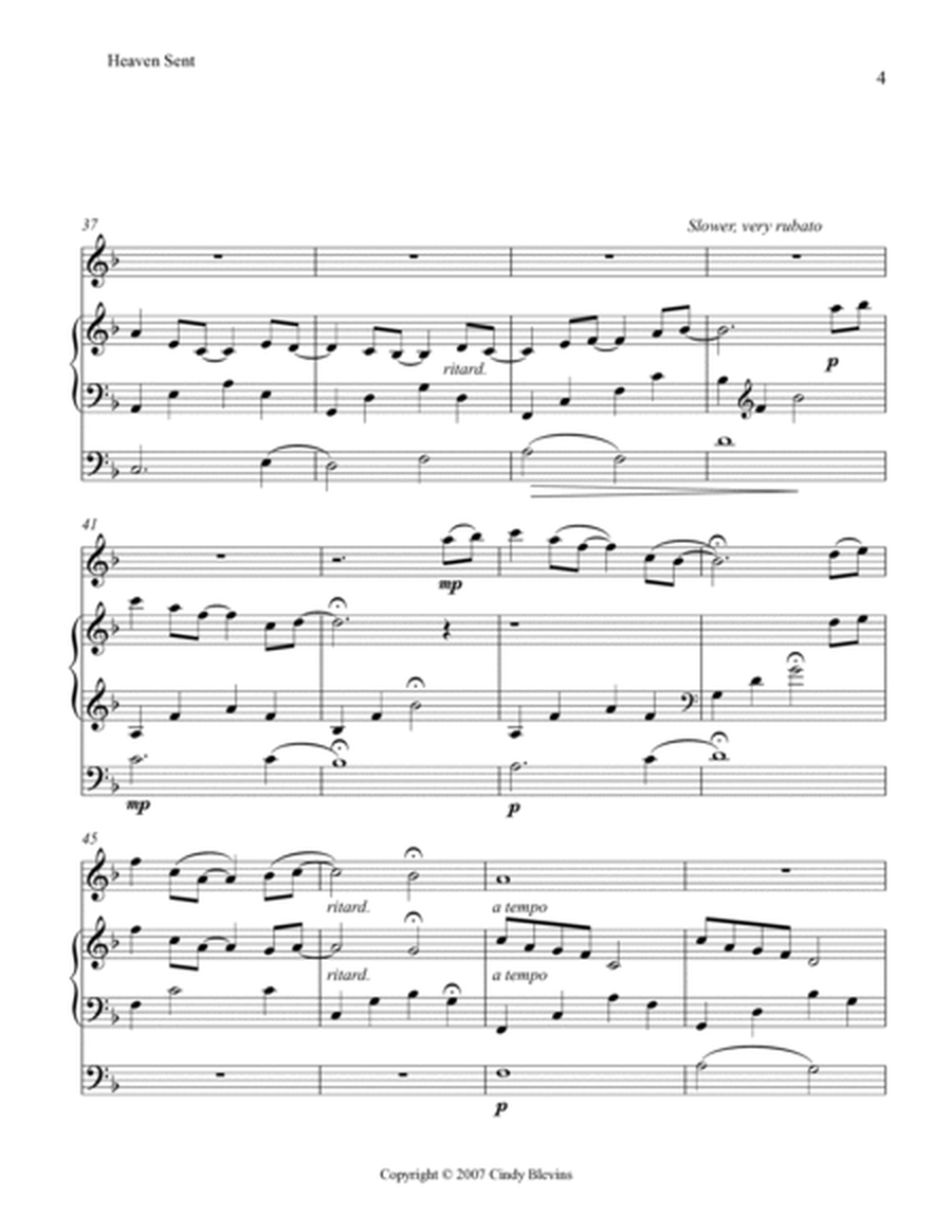 Heaven Sent, an original song for Harp, Flute and Cello image number null