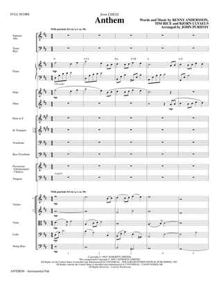 Book cover for Anthem (from Chess) - Full Score