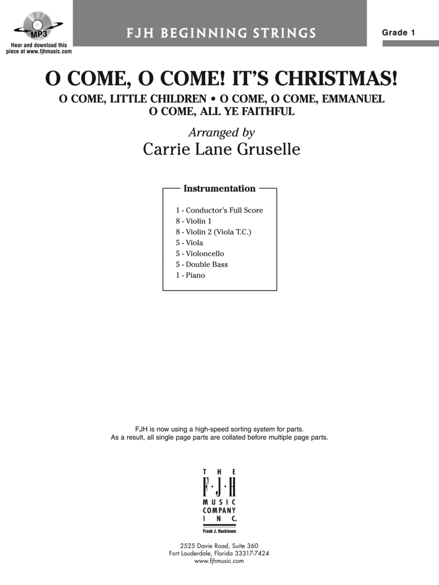 O Come, O Come! It's Christmas!: Score