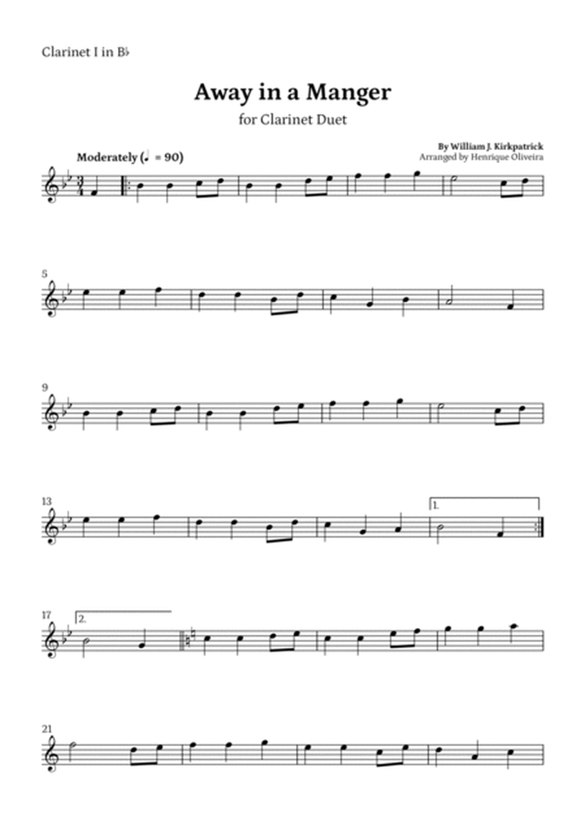 Away in a Manger (Clarinet Duet) - Beginner Level image number null