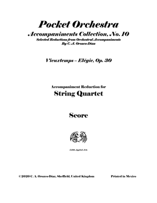 Book cover for Vieuxtemps - Elégie for Viola and String Quartet, Op. 30 SCORE