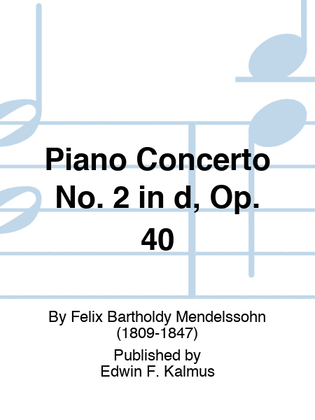 Book cover for Piano Concerto No. 2 in d, Op. 40