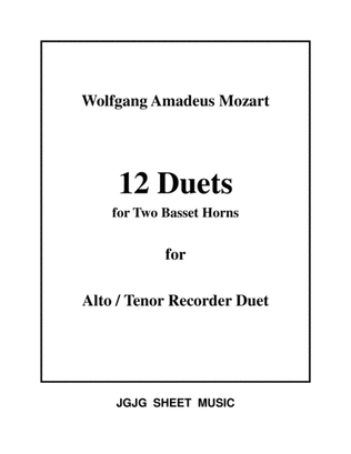 Book cover for Twelve Mozart Duets for AT Recorders