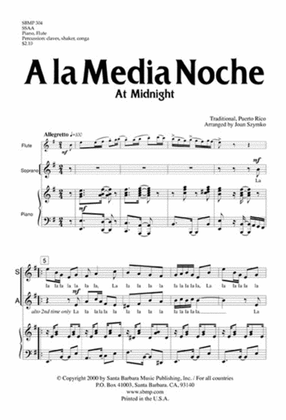 Book cover for A la Media Noche - SSAA Octavo