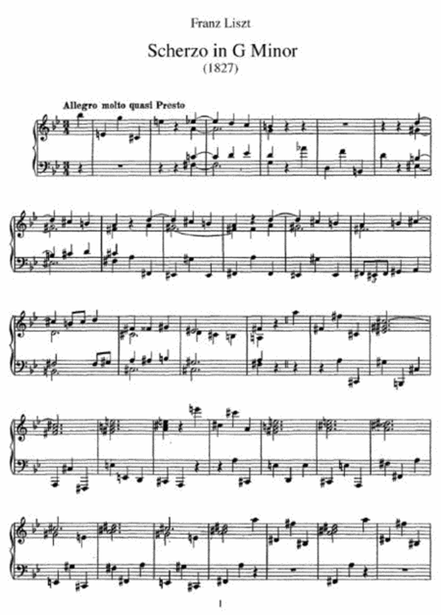 Franz Liszt - Scherzo in G Minor (1927)