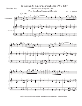 Book cover for 2e Suite en Si mineur pour Orchestre BWV 1067