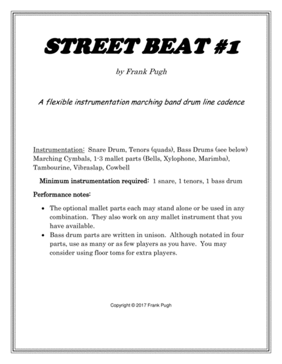 STREET BEAT #1 Drum Set - Digital Sheet Music