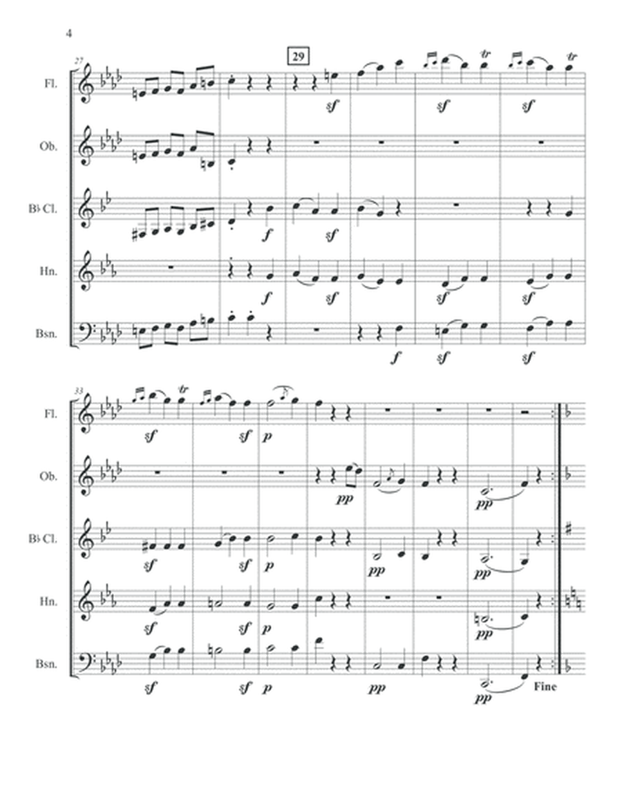 Beethoven Menuetto Woodwind Quintet score and parts image number null