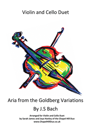 Book cover for Aria from the GoldBerg Variations by J.S Bach arranged for Violin and Cello Duo