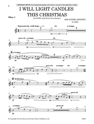 Book cover for I Will Light Candles This Christmas (Full Orchestration) - Oboe 1