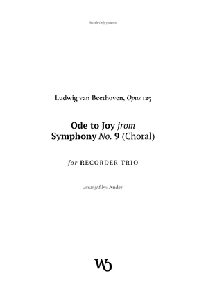 Book cover for Ode to Joy by Beethoven for Recorder Trio